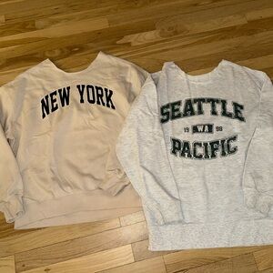 New York and Seattle Pacific Sweatshirts